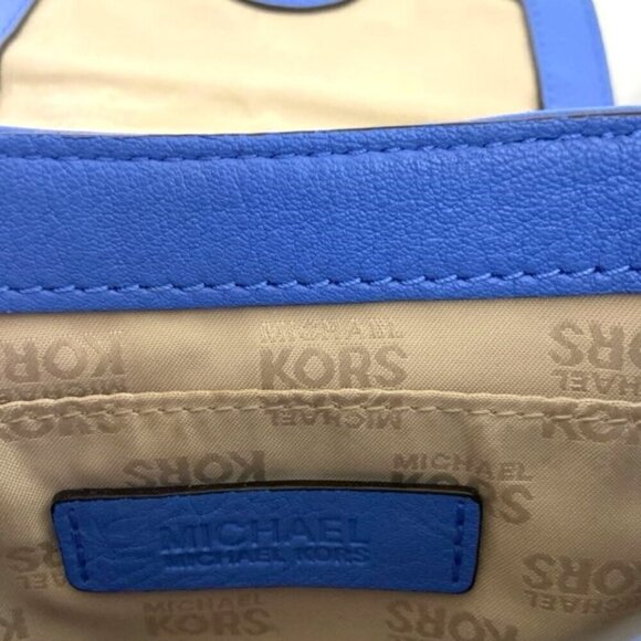 Michael Kors Small Crossbody Bag Blue Silver Toned Hardware Adjustable Strap - Picture 7 of 8